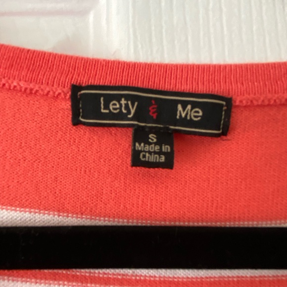 4 for $10 Stitch Fix Lety & Me Orange Gray White Striped Sweater - Picture 2 of 2